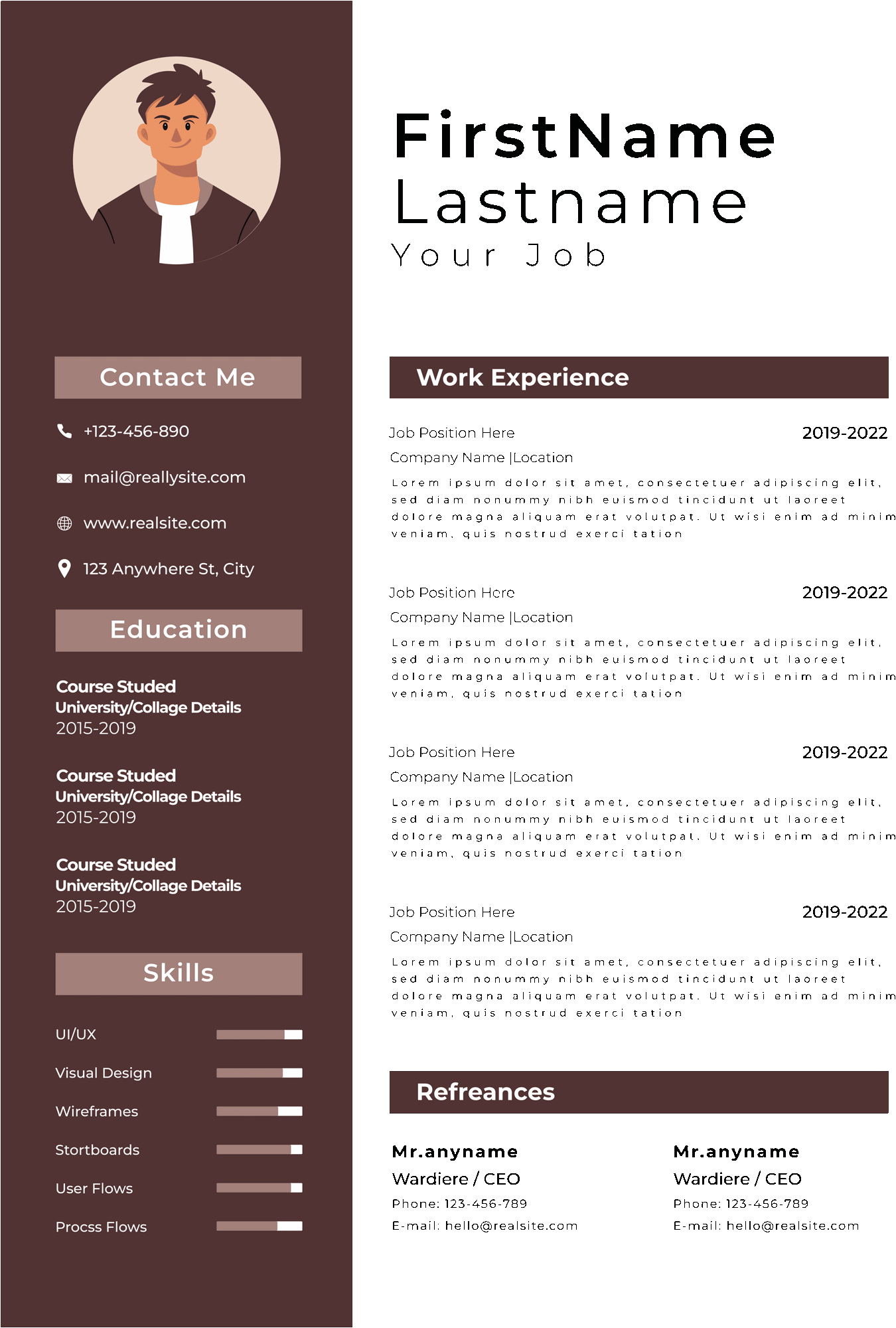 Online resume / CV creator